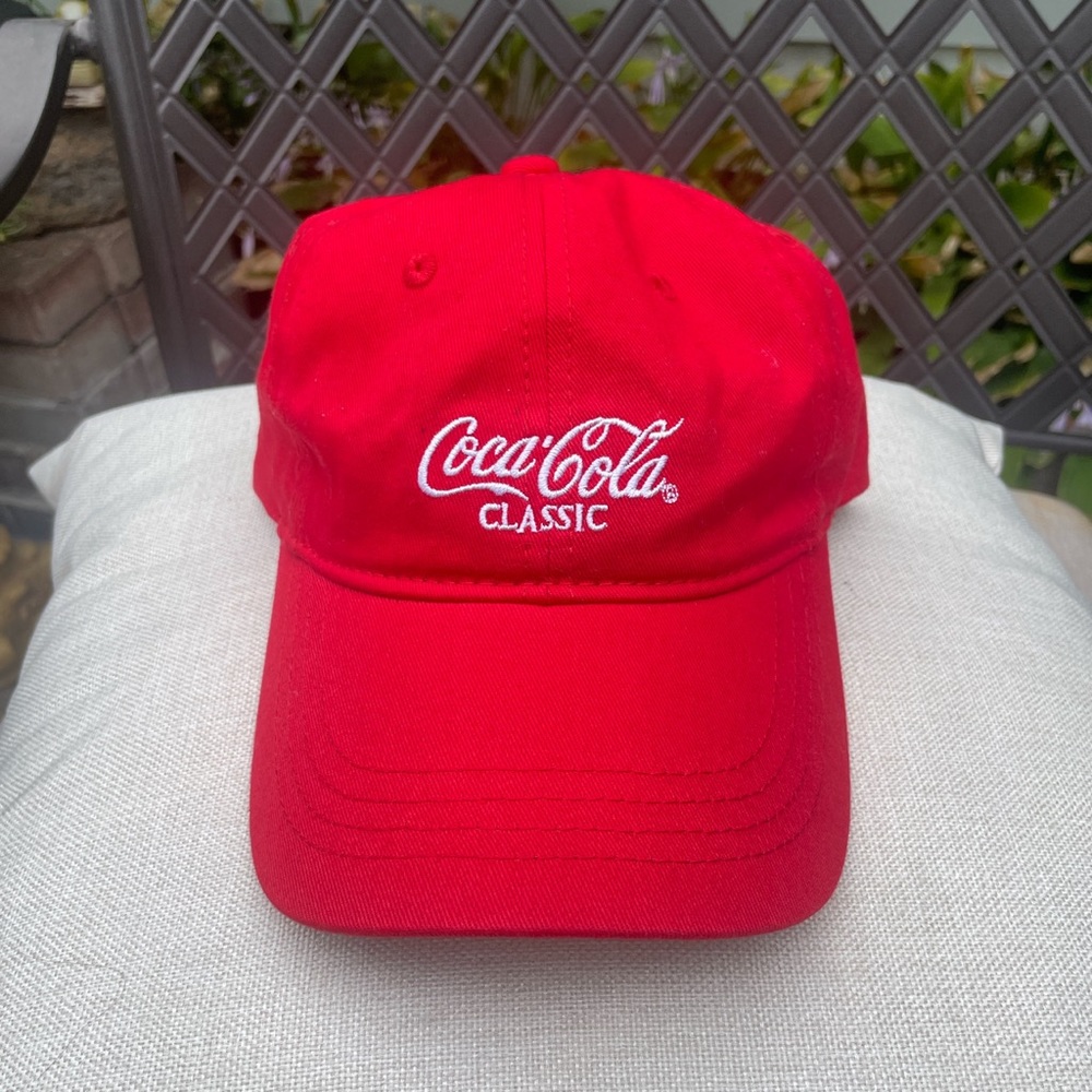 Red Staples Coca-Cola Classic dad hat. Never worn